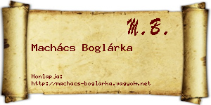 Machács Boglárka névjegykártya