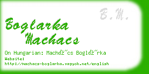 boglarka machacs business card